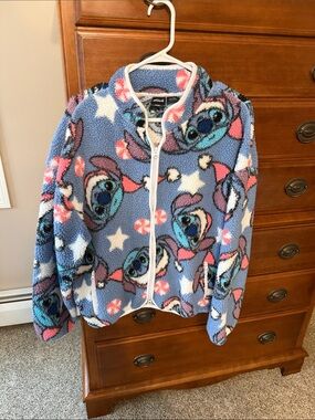 Disney Blue & Pink Stitch Sherpa Jacket